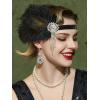 imageSWEETV 1920s Flapper Accessories Set for Women Roaring 20s Great Gatsby Headband Flapper Costume Accessories 070409F09 Black