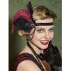 imageSWEETV 1920s Flapper Accessories Set for Women Roaring 20s Great Gatsby Headband Flapper Costume Accessories 070409F11 Red