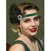 imageSWEETV 1920s Flapper Accessories Set for Women Roaring 20s Great Gatsby Headband Flapper Costume Accessories 070409F12 Green