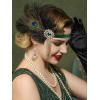 imageSWEETV 1920s Flapper Accessories Set for Women Roaring 20s Great Gatsby Headband Flapper Costume Accessories 070409F12 Green