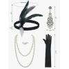 imageSWEETV 1920s Flapper Accessories Set for Women Roaring 20s Great Gatsby Headband Flapper Costume Accessories