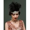imageSWEETV 1920s Flapper Accessories Set for Women Roaring 20s Great Gatsby Headband Flapper Costume AccessoriesF02 Black