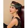 imageSWEETV 1920s Flapper Accessories Set for Women Roaring 20s Great Gatsby Headband Flapper Costume AccessoriesF04 Green