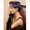 imageSWEETV 1920s Flapper Accessories Set for Women Roaring 20s Great Gatsby Headband Flapper Costume AccessoriesF08 Sapphire