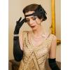 imageSWEETV 1920s Flapper Accessories Set for Women Roaring 20s Great Gatsby Headband Flapper Costume AccessoriesF14 Black7pcs
