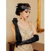 imageSWEETV 1920s Great Gatsby Accessories Set for Women Flapper Headband Headpiece Roaring 20s Costume Accessories SetF01 Black
