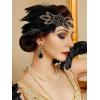 imageSWEETV 1920s Great Gatsby Accessories Set for Women Flapper Headband Headpiece Roaring 20s Costume Accessories SetF05 Black