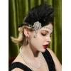 imageSWEETV 1920s Great Gatsby Accessories Set for Women Flapper Headband Headpiece Roaring 20s Costume Accessories SetF08 Black