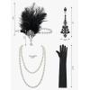 imageSWEETV 1920s Great Gatsby Accessories Set for Women Flapper Headband Headpiece Roaring 20s Costume Accessories SetF08 Black