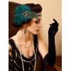 imageSWEETV 1920s Great Gatsby Accessories Set for Women Flapper Headband Headpiece Roaring 20s Costume Accessories SetF12 Green