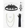 imageSWEETV 5Pcs 1920s Flapper Accessories Set for Women Roaring 20s Great Gatsby Headband Flapper Costume Accessories