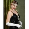 imageSWEETV 6Pcs 1920s Flapper Accessories Set for Women Roaring 20s Great Gatsby Headband Flapper Costume AccessoriesF02