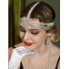 imageSWEETV 6Pcs 1920s Flapper Accessories Set for Women Roaring 20s Great Gatsby Headband Flapper Costume AccessoriesF02