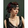 imageSWEETV 6Pcs 1920s Flapper Great Gatsby Accessories Set for Women Roaring 20s Womens Costume Accessories SetsF04 Mulberry