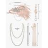 imageSWEETV 6Pcs 1920s Flapper Great Gatsby Accessories Set for Women Roaring 20s Womens Costume Accessories SetsF05 Pink
