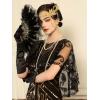 imageSWEETV 7Pcs 1920s Flapper Accessories Set for Women Great Gatsby Roaring 20s Women Costume Accessories SetsF02 Gold