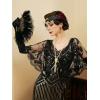 imageSWEETV 7Pcs 1920s Flapper Accessories Set for Women Great Gatsby Roaring 20s Women Costume Accessories SetsF07 Mulberry