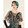 imageSWEETV 7Pcs 1920s Flapper Accessories Set for Women Great Gatsby Roaring 20s Women Costume Accessories SetsF09 Green