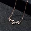 imageSWEETV Crystal Wedding Bridal Backdrop Necklace for Brides Cubic Zirconia Vine Dainty Back Pendant Necklace for Women Bridesmaid Gift02 Rose Gold