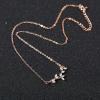 imageSWEETV Crystal Wedding Bridal Backdrop Necklace for Brides Cubic Zirconia Vine Dainty Back Pendant Necklace for Women Bridesmaid Gift02 Rose Gold