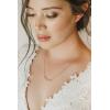 imageSWEETV Crystal Wedding Bridal Backdrop Necklace for Brides Cubic Zirconia Vine Dainty Back Pendant Necklace for Women Bridesmaid Gift02 Rose Gold