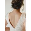 imageSWEETV Crystal Wedding Bridal Backdrop Necklace for Brides Cubic Zirconia Vine Dainty Back Pendant Necklace for Women Bridesmaid Gift03 Silver Backdrop