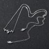 imageSWEETV Crystal Wedding Bridal Backdrop Necklace for Brides Cubic Zirconia Vine Dainty Back Pendant Necklace for Women Bridesmaid Gift03 Silver Backdrop