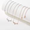imageSWEETV Crystal Wedding Bridal Backdrop Necklace for Brides Cubic Zirconia Vine Dainty Back Pendant Necklace for Women Bridesmaid Gift04 Rose Gold Backdrop