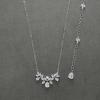 imageSWEETV Teardrop Wedding Back Necklace for Bride Bridesmaids Cubic Zirconia Simple Back Pendant Bridal Necklace for Wedding Party01 Silver Backdrop