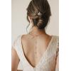 imageSWEETV Teardrop Wedding Back Necklace for Bride Bridesmaids Cubic Zirconia Simple Back Pendant Bridal Necklace for Wedding Party02 Rose Gold Backdrop