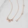 imageSWEETV Teardrop Wedding Back Necklace for Bride Bridesmaids Cubic Zirconia Simple Back Pendant Bridal Necklace for Wedding Party02 Rose Gold Backdrop
