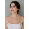 imageSWEETV Teardrop Wedding Back Necklace for Bride Bridesmaids Cubic Zirconia Simple Back Pendant Bridal Necklace for Wedding PartyN01 Silver