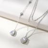 imageSWEETV Teardrop Wedding Back Necklace for Bride Bridesmaids Cubic Zirconia Simple Back Pendant Bridal Necklace for Wedding PartyN01 Silver