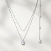 imageSWEETV Teardrop Wedding Back Necklace for Bride Bridesmaids Cubic Zirconia Simple Back Pendant Bridal Necklace for Wedding PartyN01 Silver