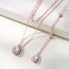 imageSWEETV Teardrop Wedding Back Necklace for Bride Bridesmaids Cubic Zirconia Simple Back Pendant Bridal Necklace for Wedding PartyN02 Silver