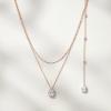 imageSWEETV Teardrop Wedding Back Necklace for Bride Bridesmaids Cubic Zirconia Simple Back Pendant Bridal Necklace for Wedding PartyN02 Silver