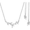 imageSWEETV Crystal Wedding Bridal Backdrop Necklace for Brides Cubic Zirconia Vine Dainty Back Pendant Necklace for Women Bridesmaid Gift03 Silver Backdrop