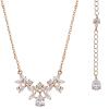 imageSWEETV Teardrop Wedding Back Necklace for Bride Bridesmaids Cubic Zirconia Simple Back Pendant Bridal Necklace for Wedding Party02 Rose Gold Backdrop