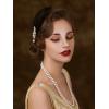 imageSWEETV 1920s Feather Headpiece Flapper Headband Roaring 20s Hair Accessories Great Gatsby Hair Clip BlackBlack