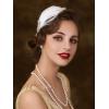 imageSWEETV 1920s Feather Headpiece Flapper Headband Roaring 20s Hair Accessories Great Gatsby Hair Clip BlackWhite