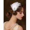 imageSWEETV 1920s Feather Headpiece Flapper Headband Roaring 20s Hair Accessories Great Gatsby Hair Clip BlackWhite