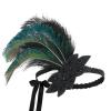 imageSWEETV 1920s Flapper Feather Headband 20s Sequined Showgirl Headpiece Gatsby Hair Accessories for Women Black01 Black