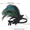 imageSWEETV 1920s Flapper Feather Headband 20s Sequined Showgirl Headpiece Gatsby Hair Accessories for Women Black01 Black