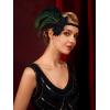 imageSWEETV 1920s Flapper Feather Headband 20s Sequined Showgirl Headpiece Gatsby Hair Accessories for Women Black01 Black