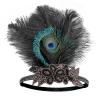 imageSWEETV 1920s Flapper Feather Headband 20s Sequined Showgirl Headpiece Gatsby Hair Accessories for Women Black02 Black