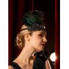 imageSWEETV 1920s Flapper Feather Headband 20s Sequined Showgirl Headpiece Gatsby Hair Accessories for Women Black02 Black