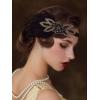 imageSWEETV 1920s Flapper Feather Headband 20s Sequined Showgirl Headpiece Gatsby Hair Accessories for Women BlackBlack