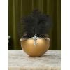 imageSWEETV 1920s Flapper Feather Headband Sparkling Rhinestone Roaring 20s Showgirl Gatsby Headpiece Hair AccessoriesF01 Black