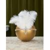 imageSWEETV 1920s Flapper Feather Headband Sparkling Rhinestone Roaring 20s Showgirl Gatsby Headpiece Hair AccessoriesF02 White