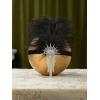 imageSWEETV 1920s Flapper Feather Headband Sparkling Rhinestone Roaring 20s Showgirl Gatsby Headpiece Hair AccessoriesF03 Black